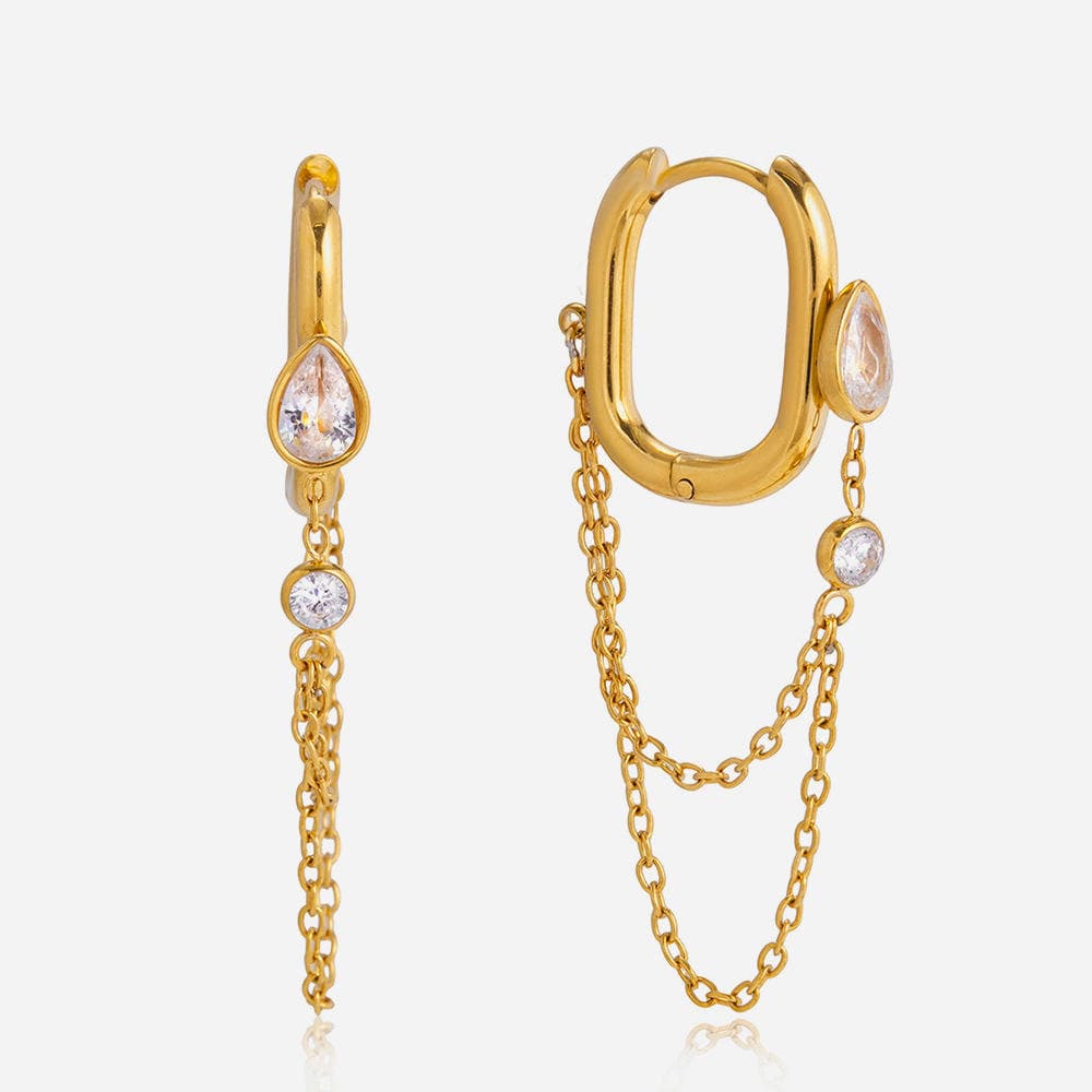 Chain Link Hoop Earrings