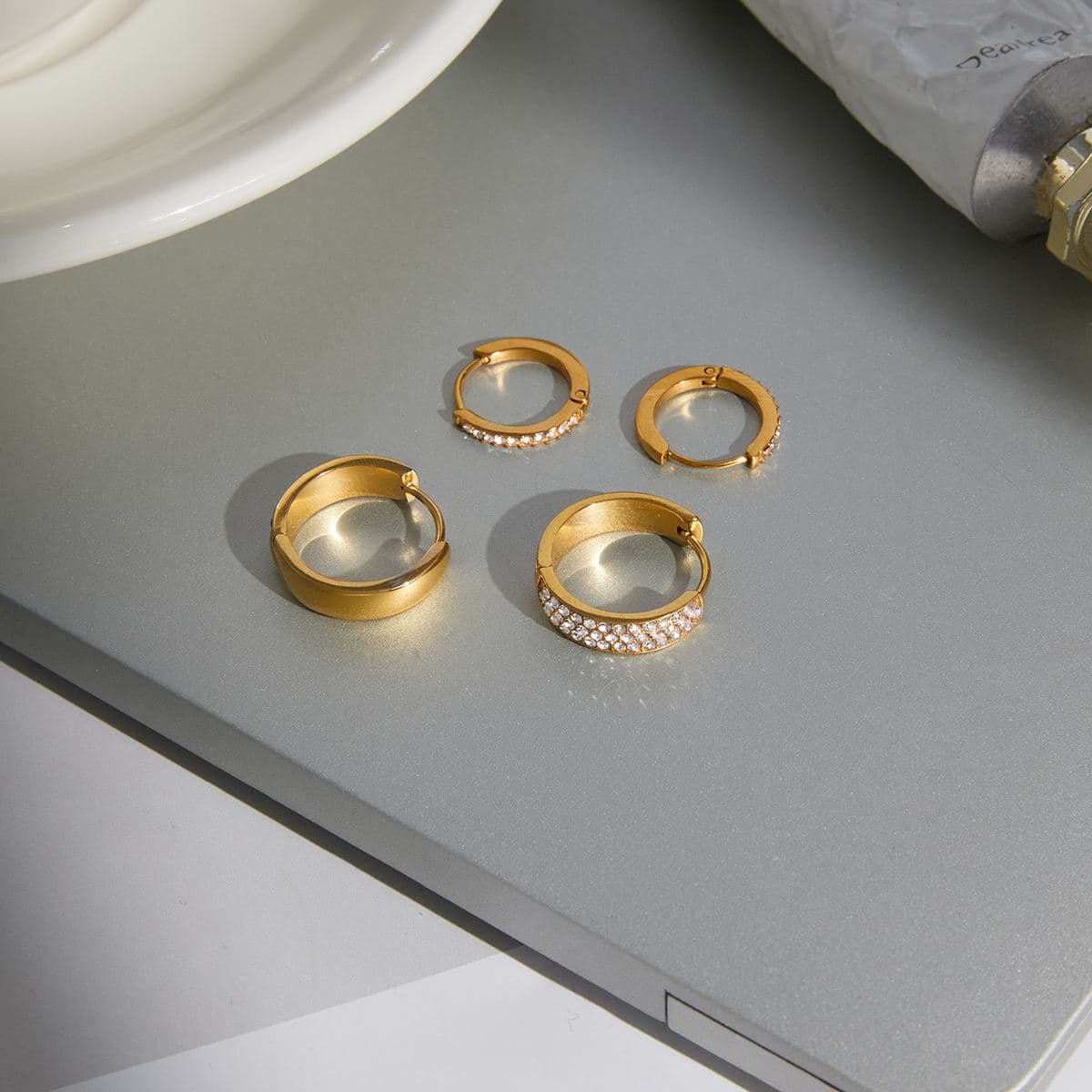 Classic Zircon Hoop Earrings