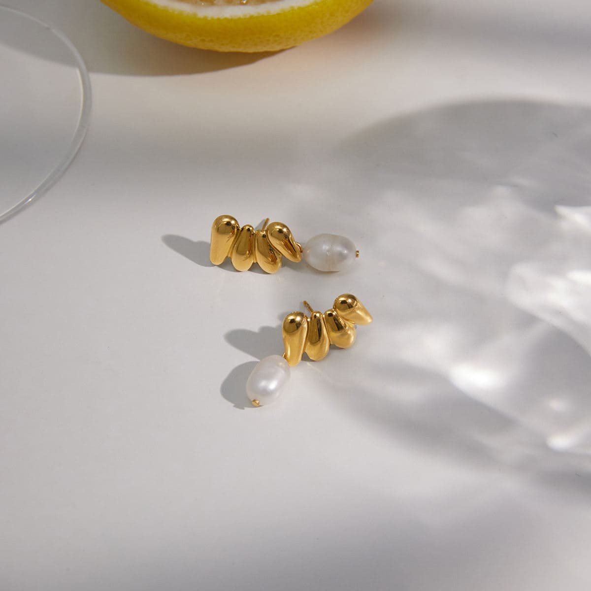 Organic Freshwater Pearl Drop Earrings 