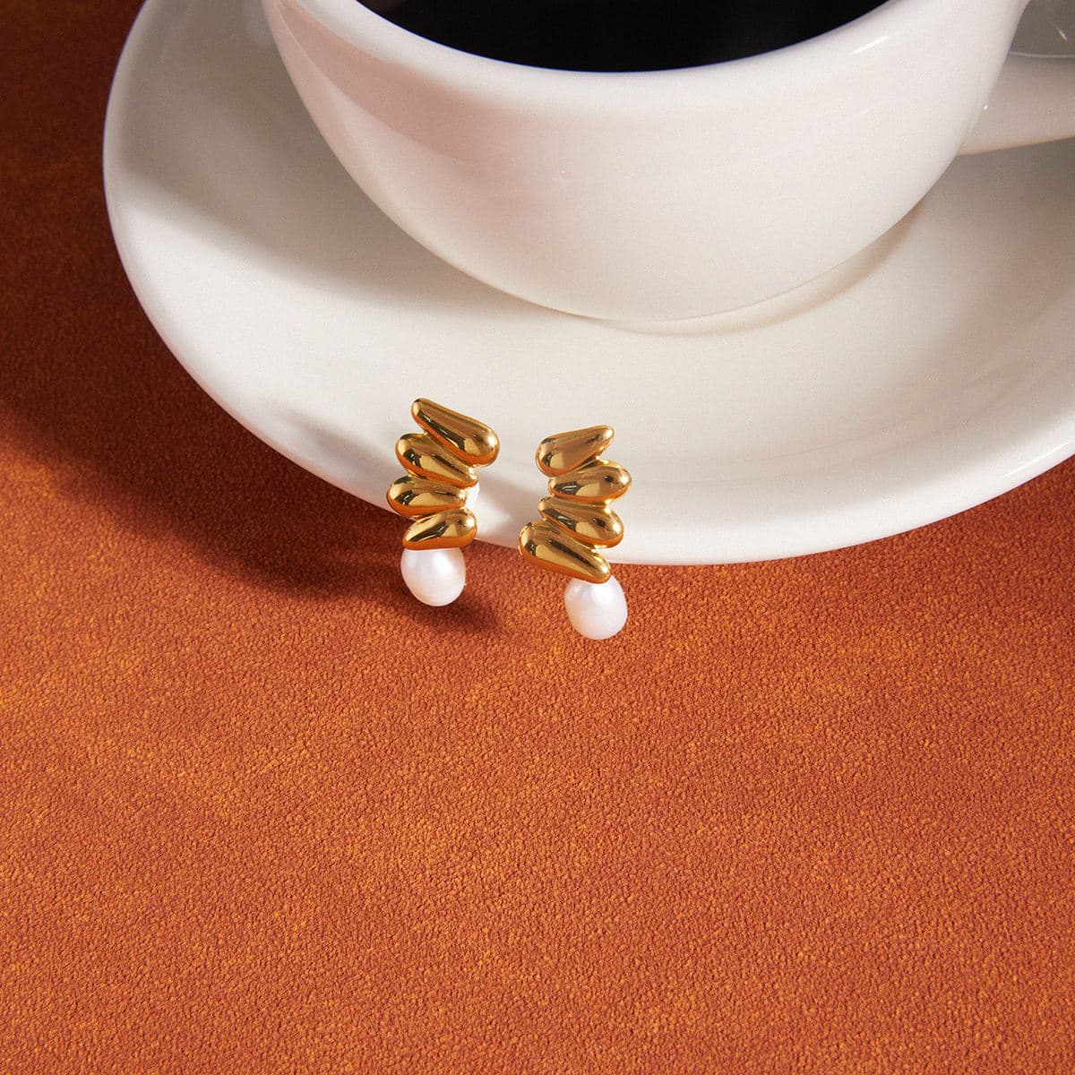 Organic Freshwater Pearl Drop Earrings 