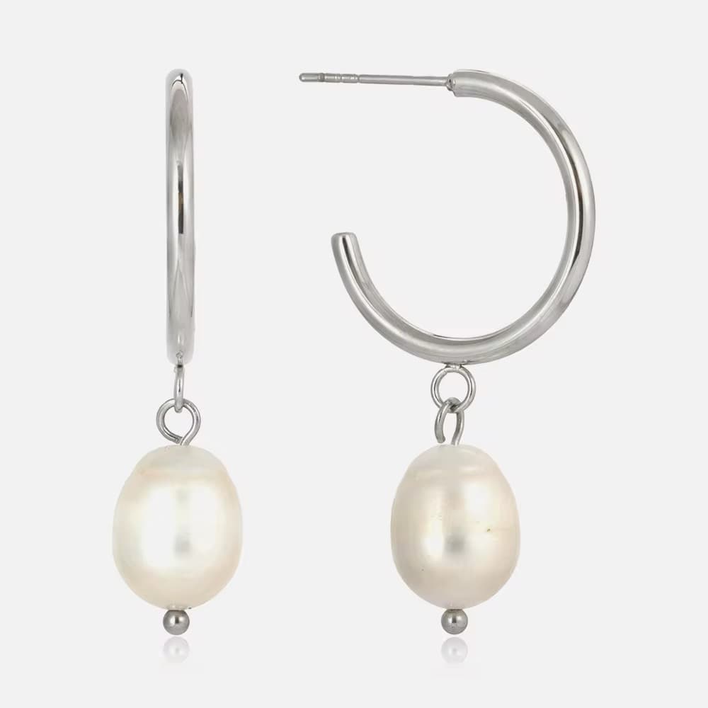 Freshwater Pearl Hoop Earrings