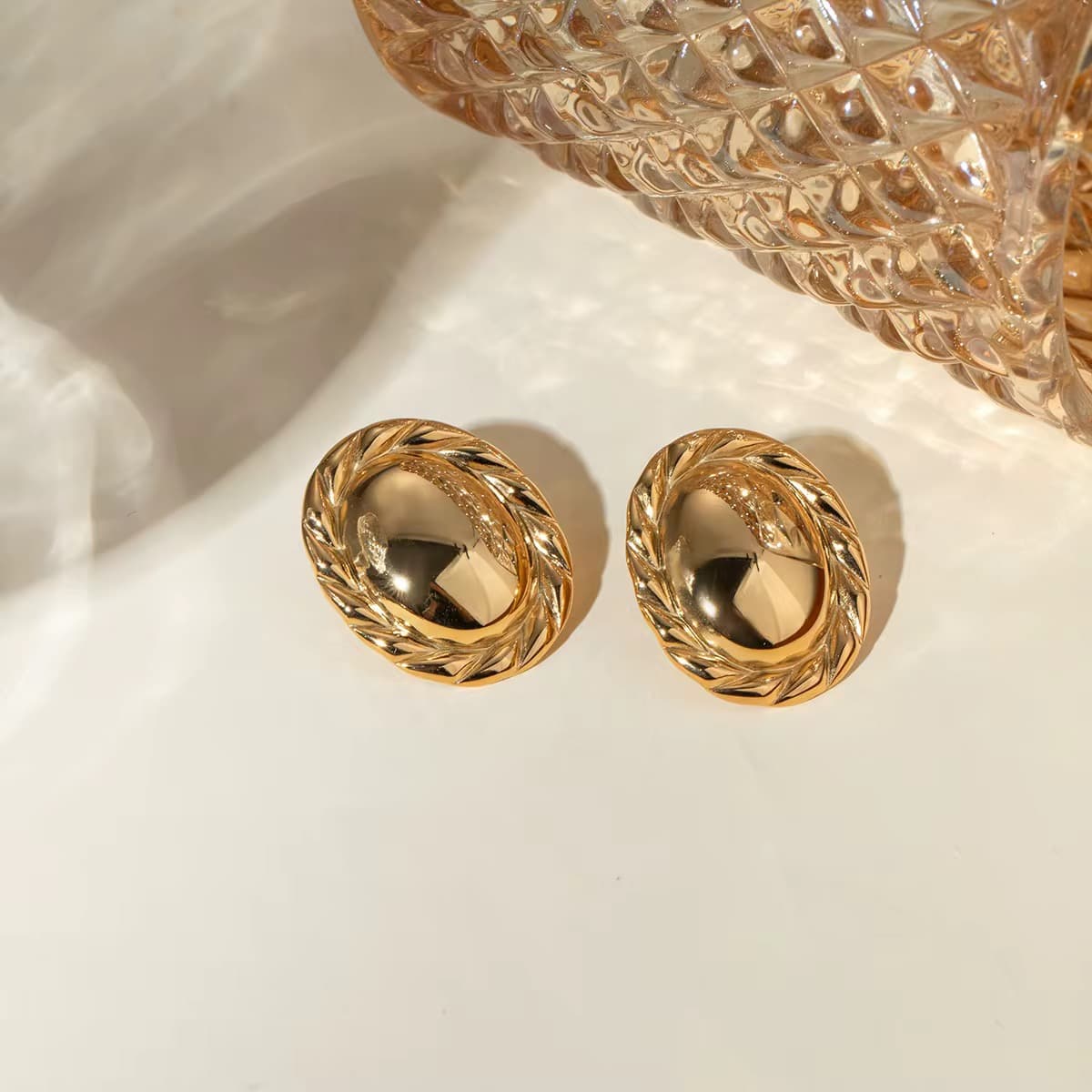 Braided Dome Stud Earrings 