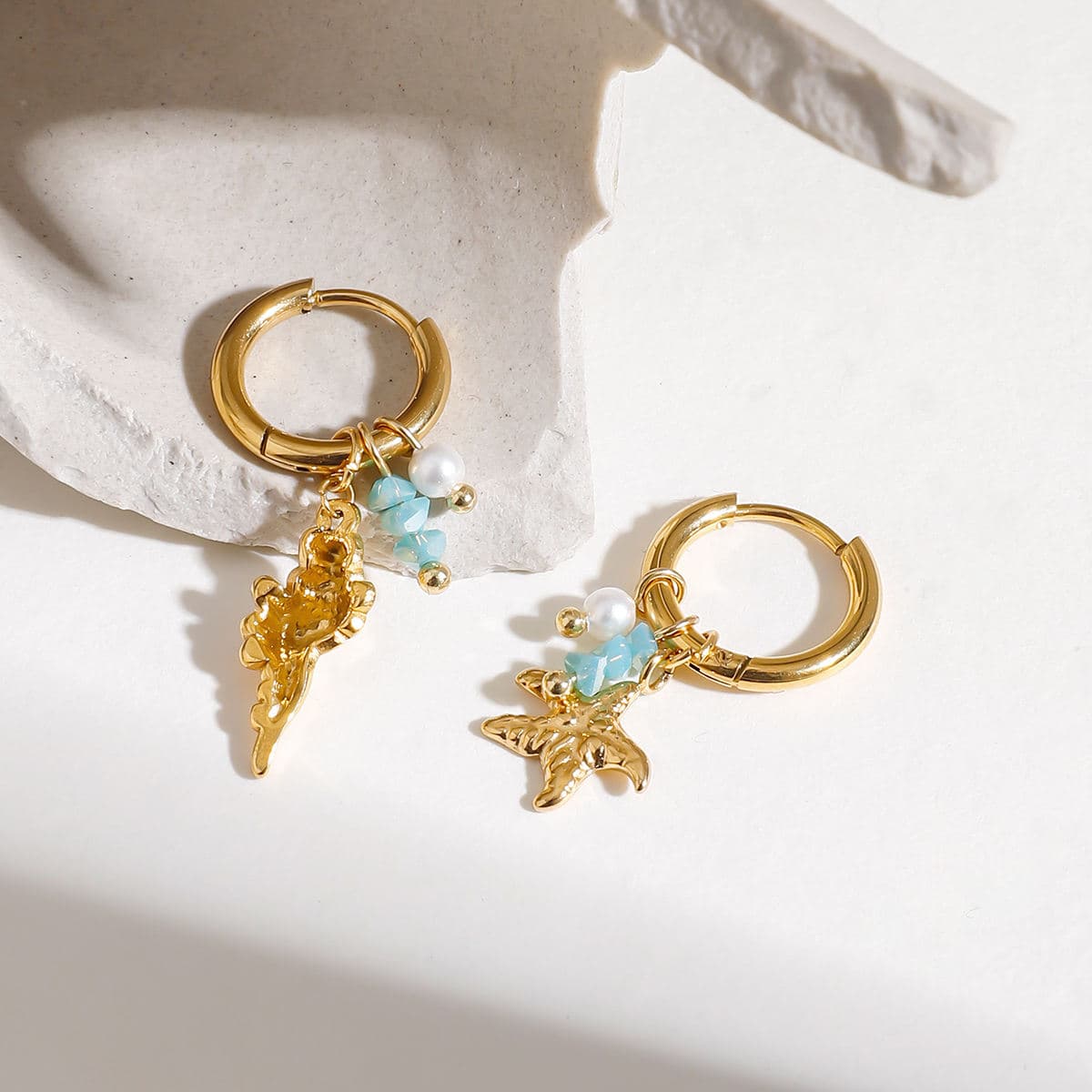Seashell Hoop Earrings