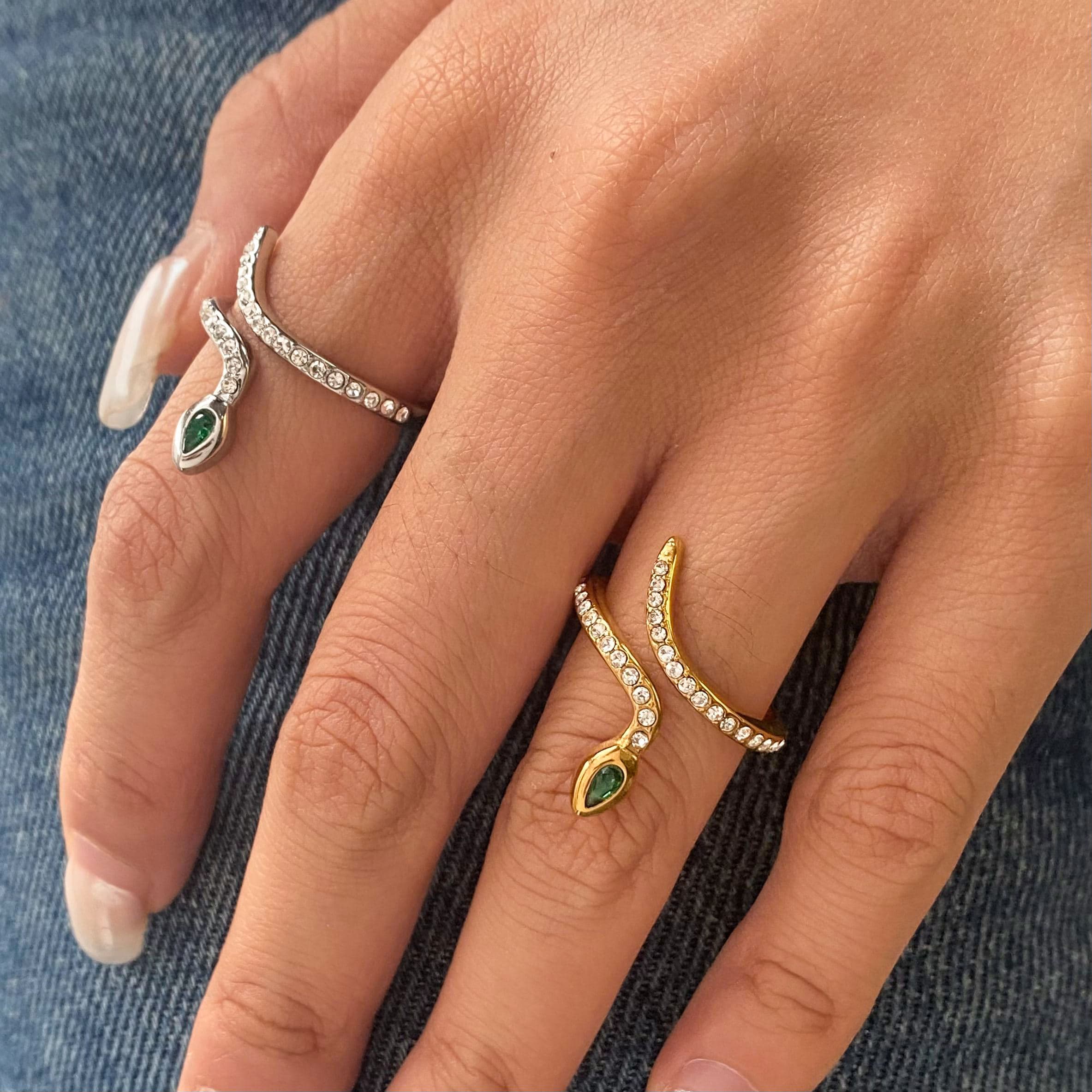 Green Snake Wrap Ring