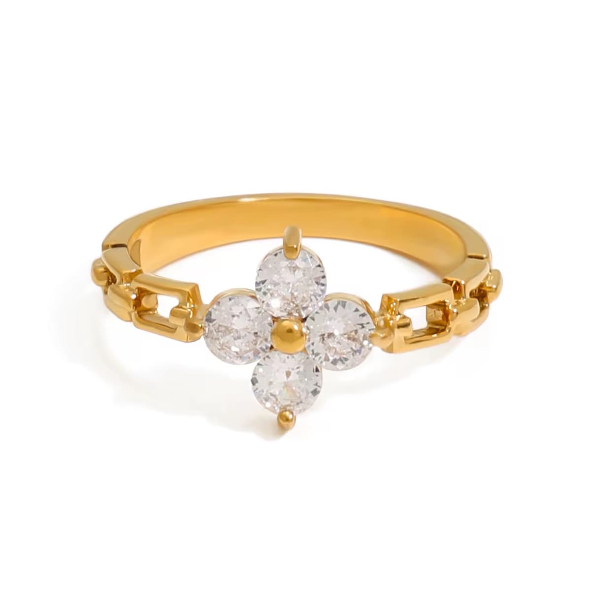 Floral Zircon Ring