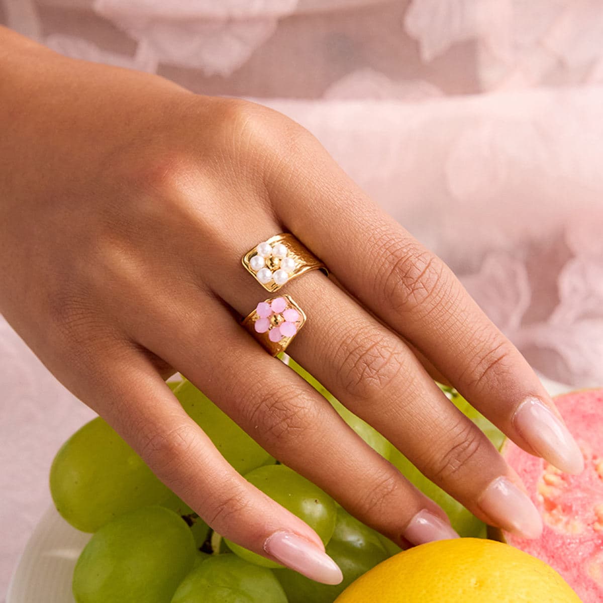 Floral Pearl Ring 
