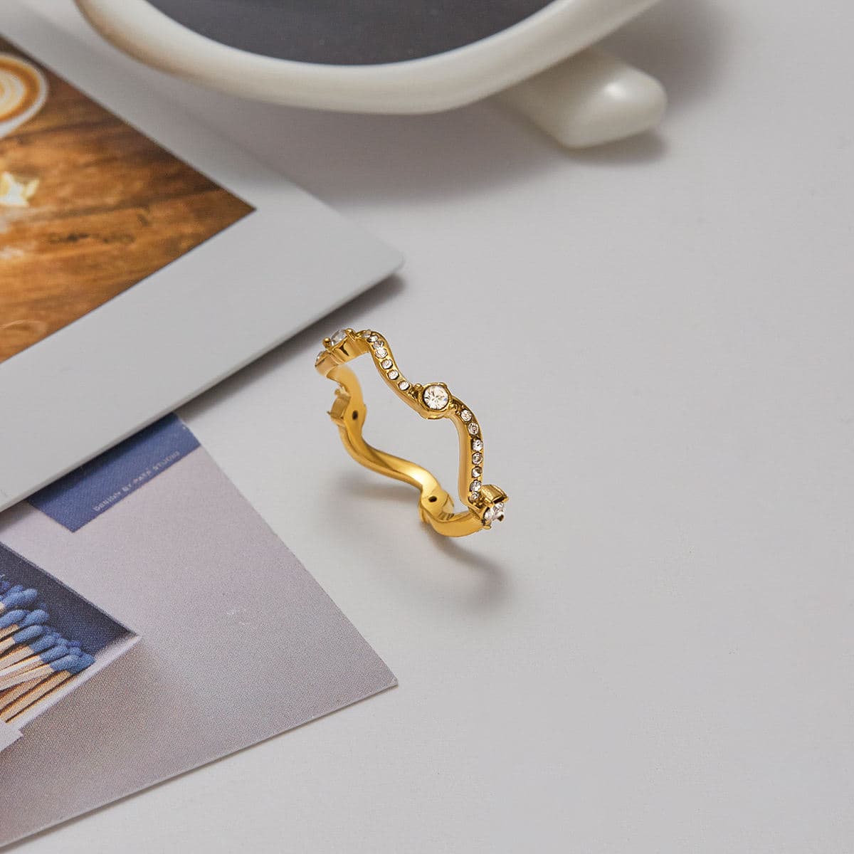 Wave Zirconia Ring 