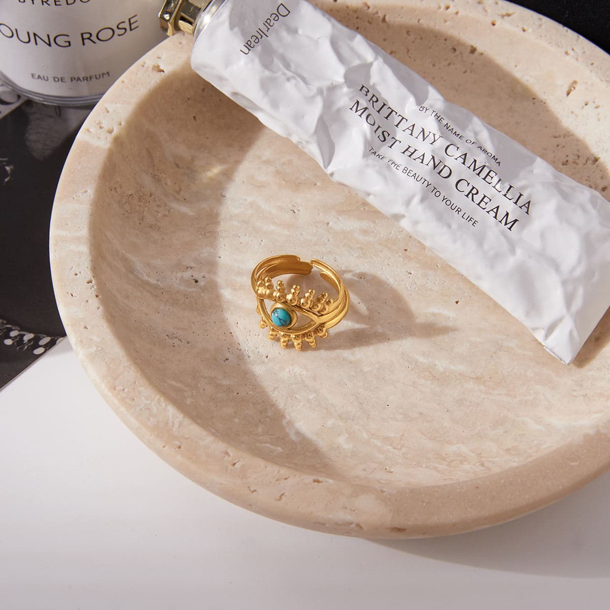 Three-Piece Evil Eye Ring Set 