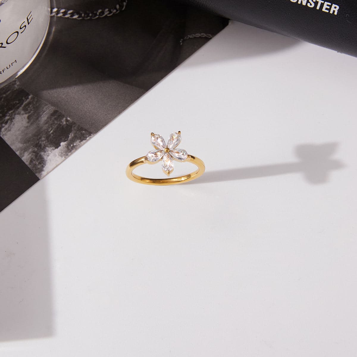 Floral Zircon Ring