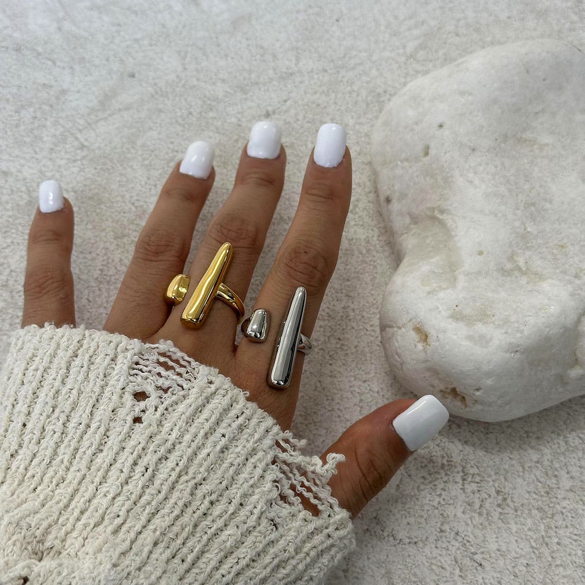 Modern Sculptural Open Ring 