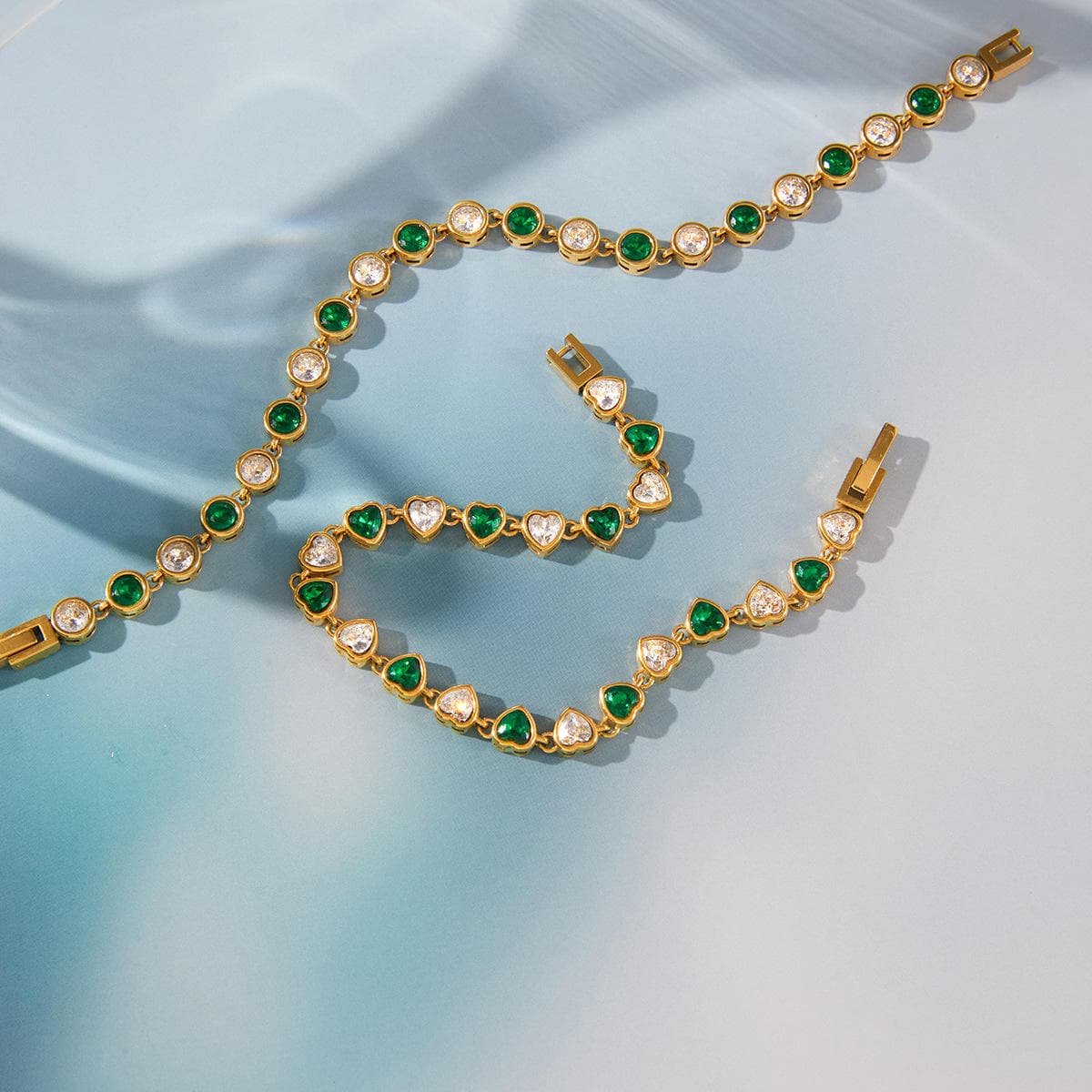 Green Gold Zircon Tennis Bracelet