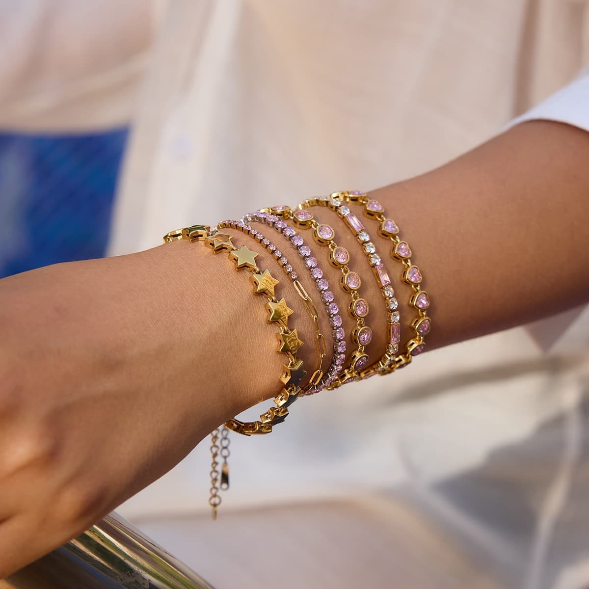 Pink Zircon Tennis Bracelet