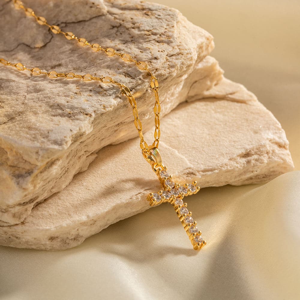 Zircon Cross Necklace